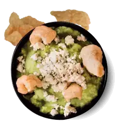 Plate of guacamole and chicharrones